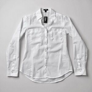 NWT Express white button down collared shirt